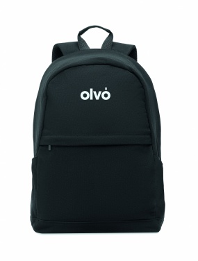 Logotrade promotional item image of: A 15-inch laptop backpack made of recycled pre-consumer cotton and recycled polyester with customizable printing.