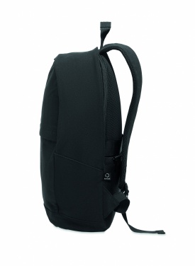Logotrade corporate gift image of: A 15-inch laptop backpack made of recycled pre-consumer cotton and recycled polyester with customizable printing.