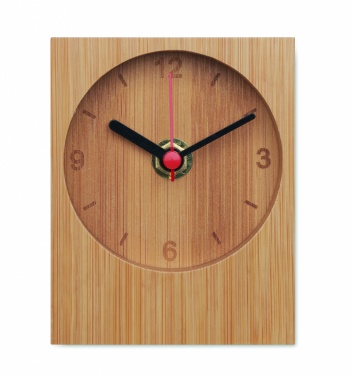 Logo trade corporate gifts picture of: Bamboo table clock