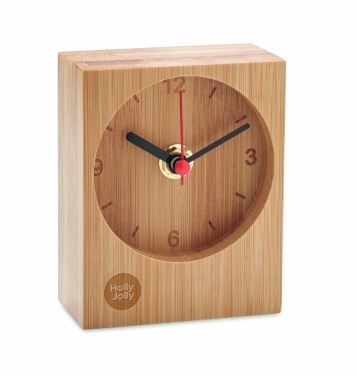 Logo trade business gifts image of: Bamboo table clock
