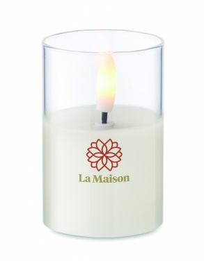 Logo trade promotional merchandise image of: LED wax candle in glass holder