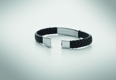 Logo trade promotional giveaway photo of: Braided faux leather bracelet