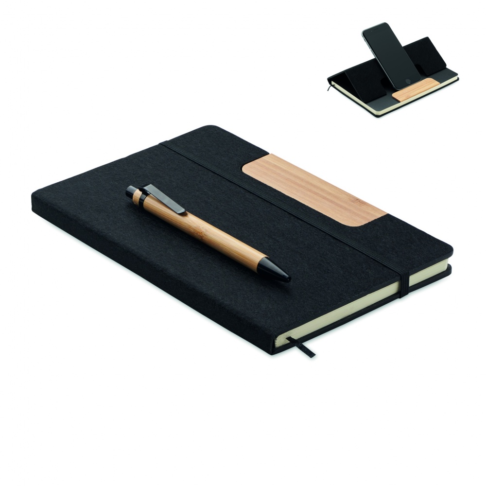 Logo trade promotional gifts image of: A5 RPET notebook set