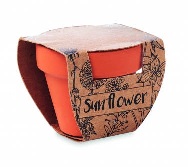 Logo trade promotional giveaways picture of: Terracotta pot 'sunflower'