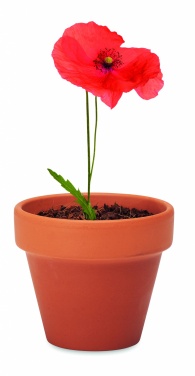 Logo trade business gift photo of: Terracotta pot 'poppy'