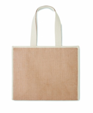 Logo trade promotional items image of: Jute and canvas cooler bag