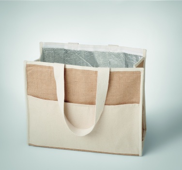 Logo trade promotional merchandise photo of: Jute and canvas cooler bag