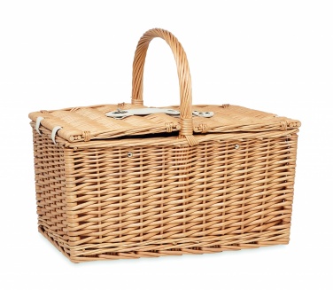 Logo trade corporate gifts image of: Wicker picnic basket 4 people