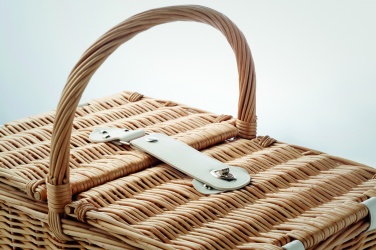 Logo trade promotional giveaways image of: Wicker picnic basket 4 people