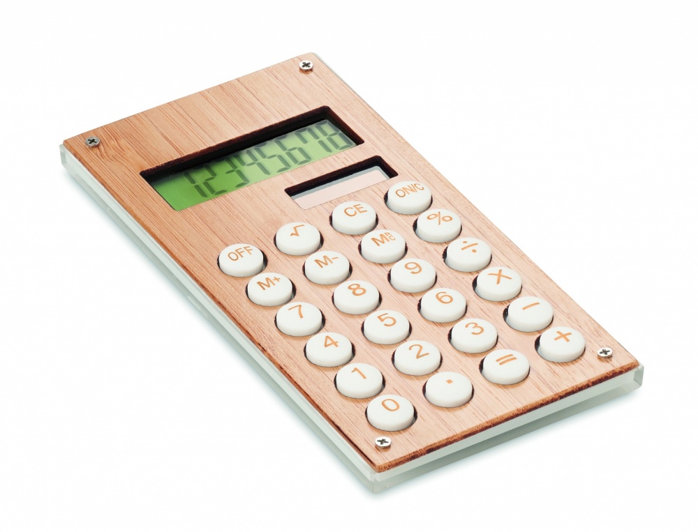 Logo trade promotional product photo of: 8 digit bamboo calculator