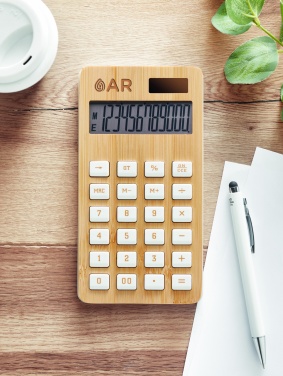 Logo trade promotional items picture of: 12 digit bamboo calculator