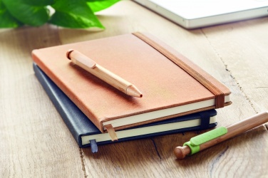 Logo trade business gifts image of: Recycled Leather A5 notebook