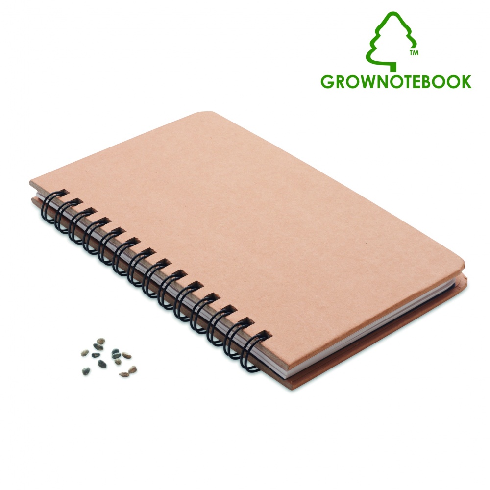 Logo trade promotional gifts picture of: A5 Pine tree GROWNOTEBOOK™