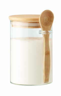 Logo trade promotional gifts picture of: Glass jar with spoon 600 ml