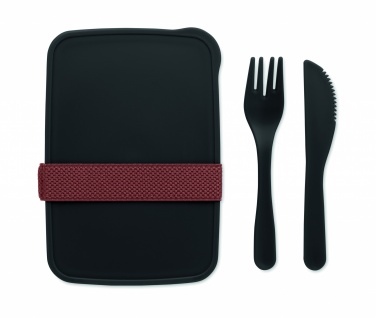 Logo trade promotional giveaways image of: Lunch box with cutlery