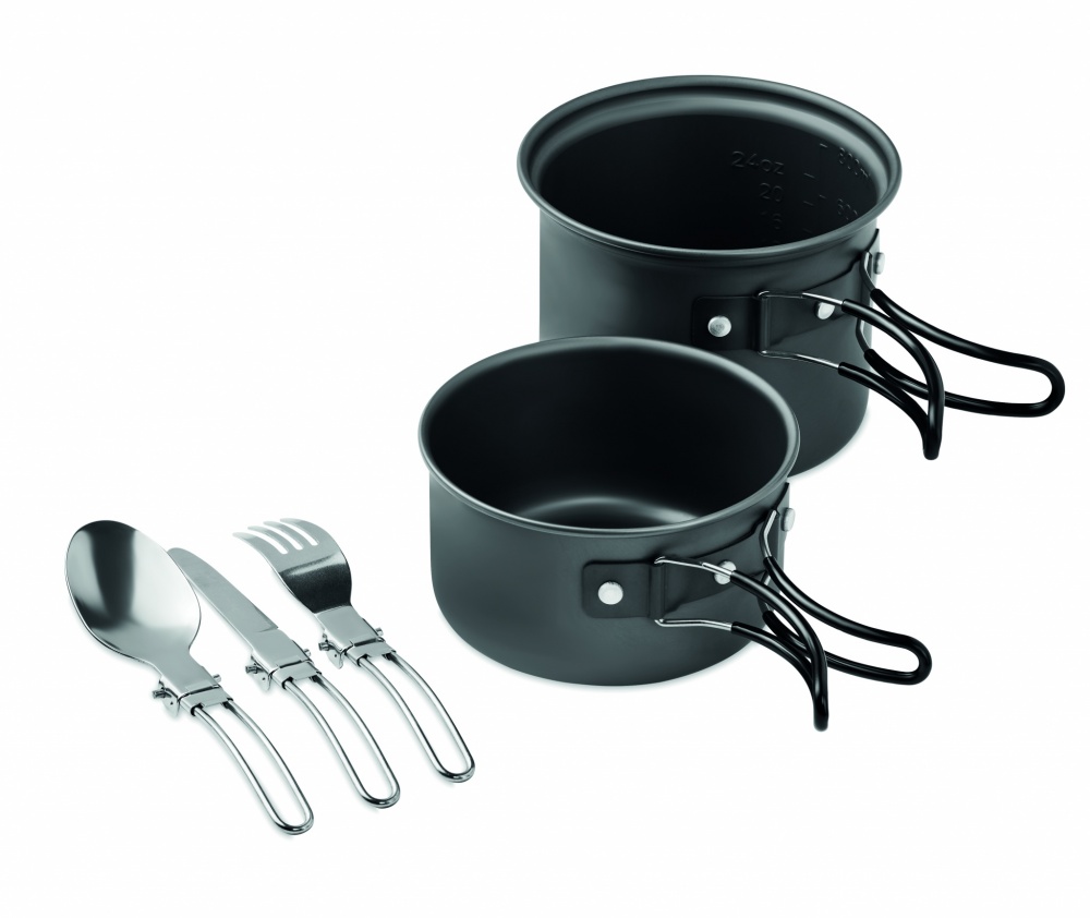 Logo trade promotional items picture of: 2 camping pots with cutlery