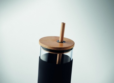 Logotrade promotional giveaway image of: Glass tumbler 450ml bamboo lid