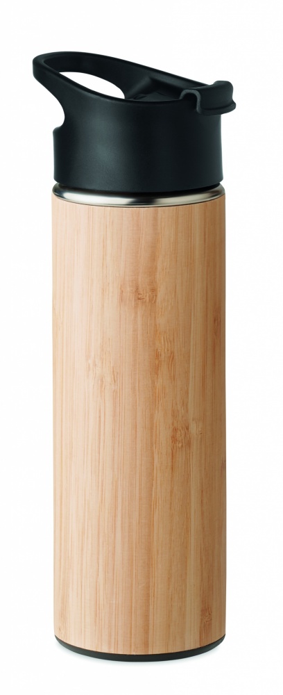 Logo trade promotional gift photo of: Double wall bamboo flask 450ml