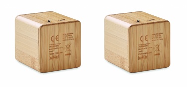 Logotrade promotional item image of: Set of Bamboo wireless speaker