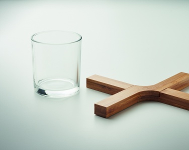 Logo trade promotional giveaways picture of: Bamboo foldable pot stand