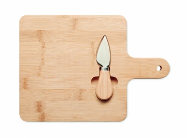 Logo trade promotional merchandise photo of: Cheese board set in bamboo Bremen