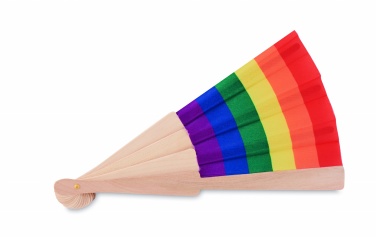 Logotrade promotional gift image of: Rainbow wooden hand fan