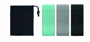 Logo trade promotional merchandise picture of: Set of 3 fitness bands in pouch