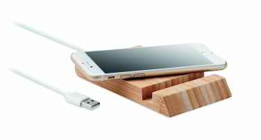 Logotrade promotional item image of: Bamboo wireless charger  10W ODOS