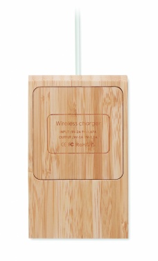 Logotrade promotional item picture of: Bamboo wireless charger  10W ODOS