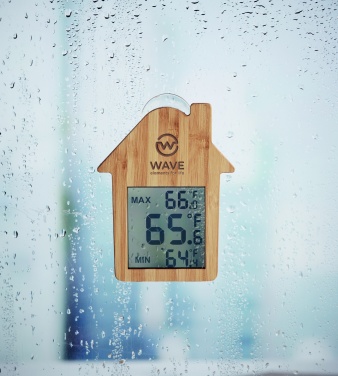 Logotrade promotional item image of: Bamboo weather station HISA