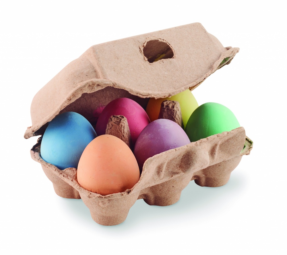 Logo trade promotional giveaways picture of: 6 chalk eggs in box