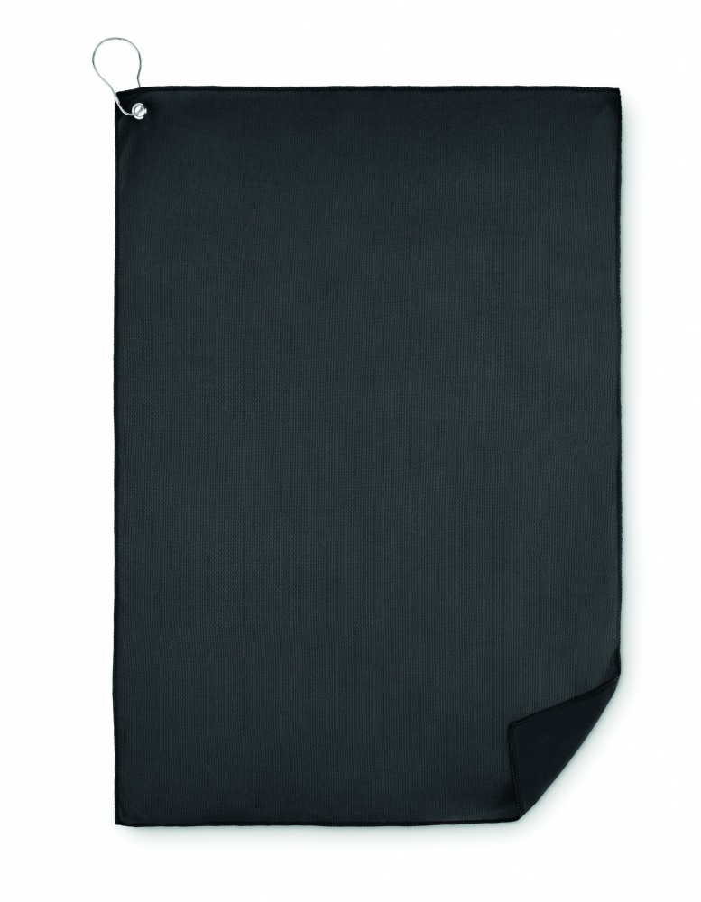 Logotrade corporate gift image of: RPET golf towel with hook clip