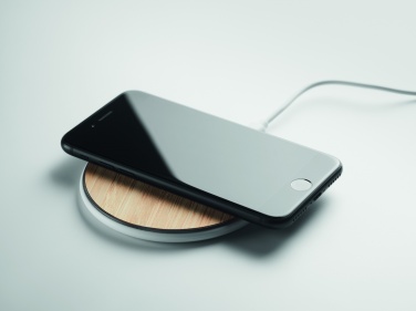 Logotrade promotional gift image of: Bamboo wireless charger 10W