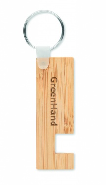 Logo trade promotional giveaways picture of: Bamboo stand and key ring Savonlinna