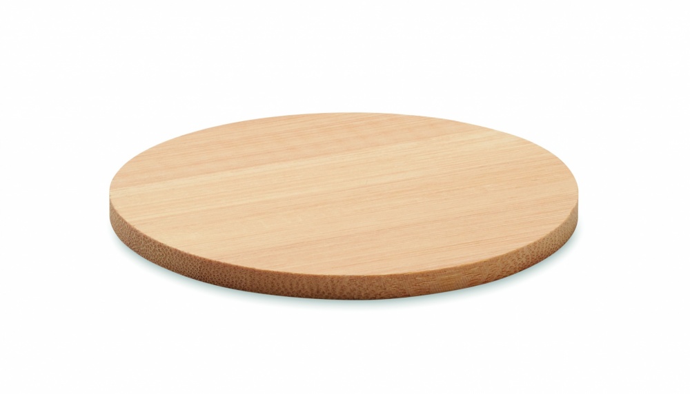 Logo trade business gift photo of: Bamboo round coaster