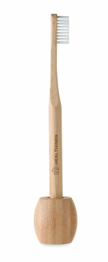 Logo trade advertising product photo of: Bamboo tooth brush with stand
