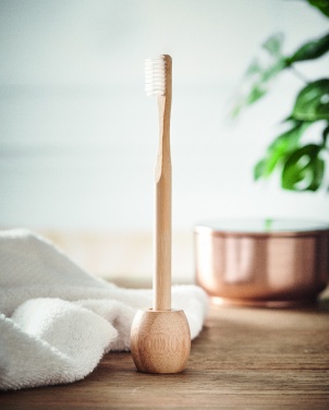 Logo trade advertising product photo of: Bamboo tooth brush with stand