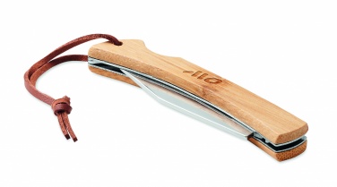 Logo trade business gift photo of: Foldable knife in bamboo