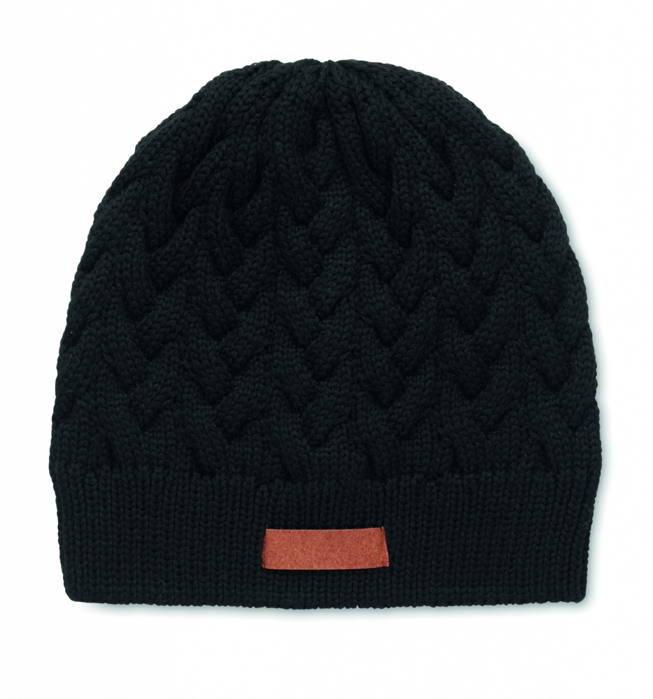 Logotrade promotional giveaway picture of: Cable knit beanie in RPET