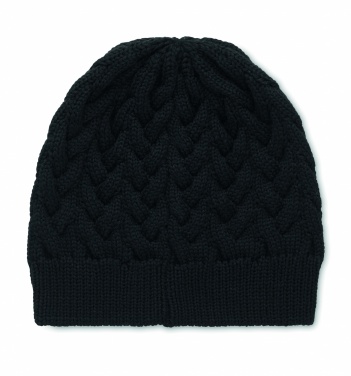Logo trade business gift photo of: Cable knit beanie in RPET