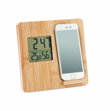 Logo trade advertising products image of: Bamboo weather station 10W