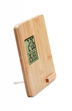 Logo trade promotional giveaways picture of: Bamboo weather station 10W