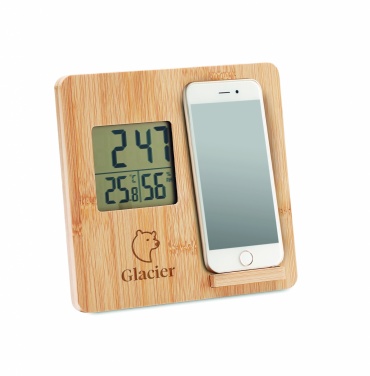 Logo trade business gift photo of: Bamboo weather station 10W