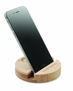 Logo trade promotional gifts image of: Birch Wood phone stand