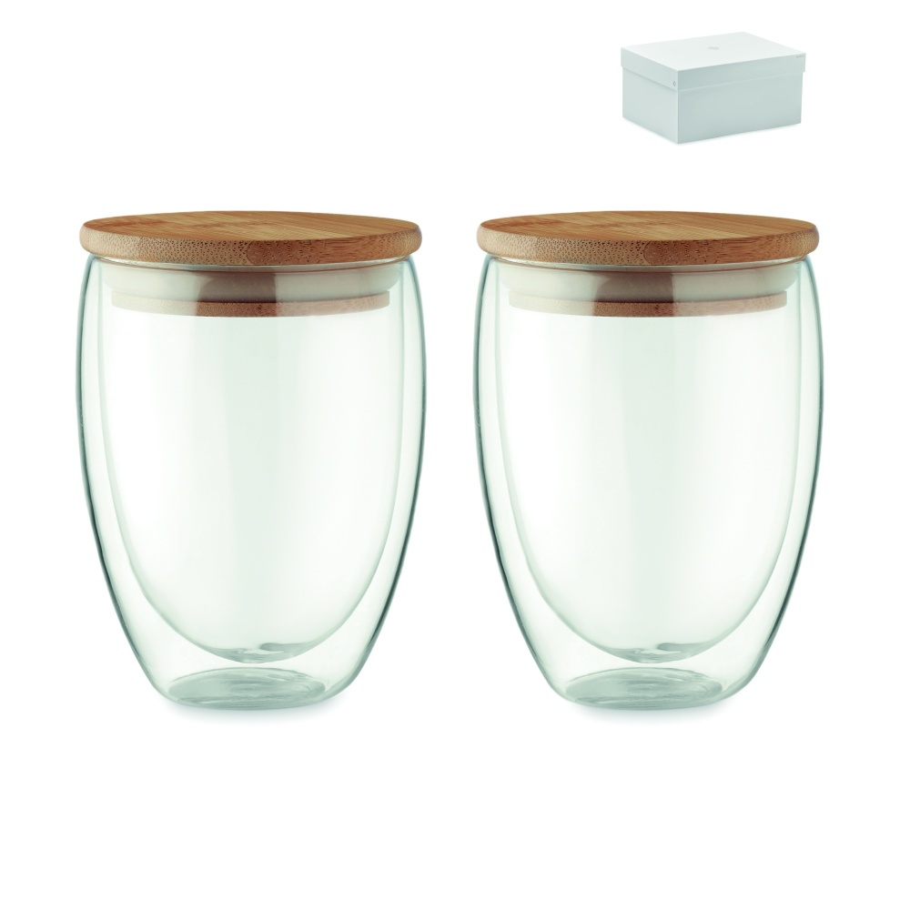 Logo trade promotional merchandise photo of: Set of 2 glasses 350 ml in box