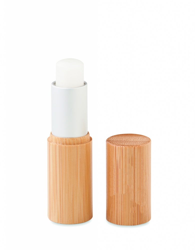 Logo trade promotional items picture of: Lip balm in bamboo tube box