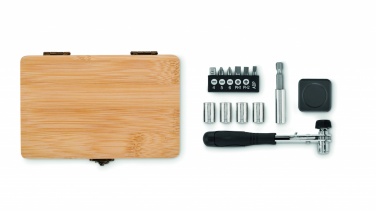 Logotrade promotional products photo of: 13 piece tool set, bamboo case