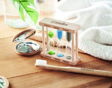 Logotrade corporate gifts photo of: Set of 3 wooden sand timer