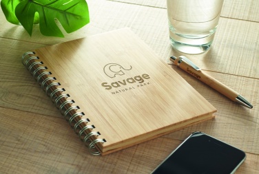 Logotrade corporate gift picture of: A5 ring bound Bamboo notebook