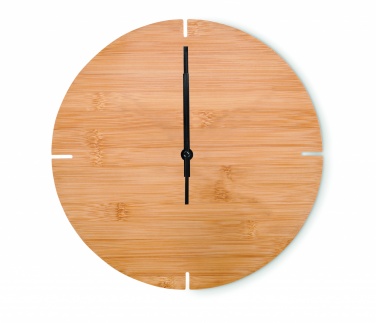 Logo trade advertising products image of: Round shape bamboo wall clock
